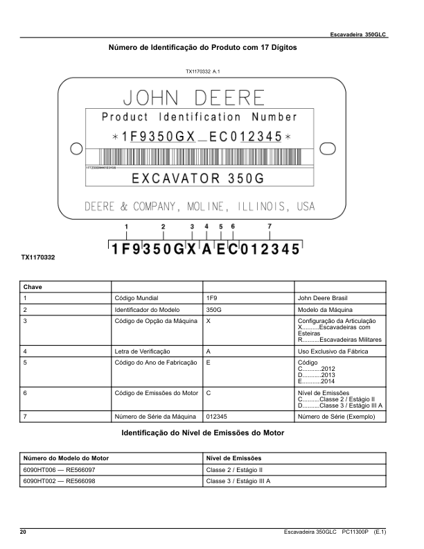 John Deere 350GLC Excavator Parts Catalog PC11300P-17 PT - Image 3
