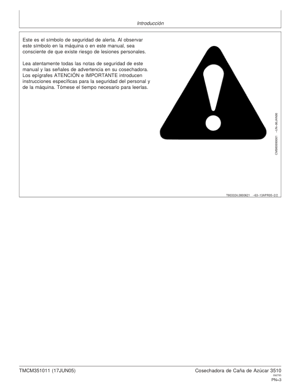 John Deere 3510 Sugarcane Harvester Service Manual TMCM351011 ES - Image 4
