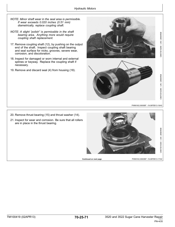 John Deere 3520 3522 Sugarcane Harvester Repair Manual TM100419-13 - Image 13