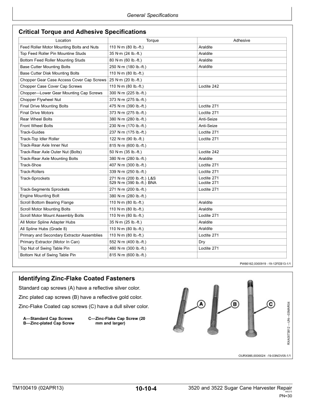 John Deere 3520 3522 Sugarcane Harvester Repair Manual TM100419-13 - Image 9