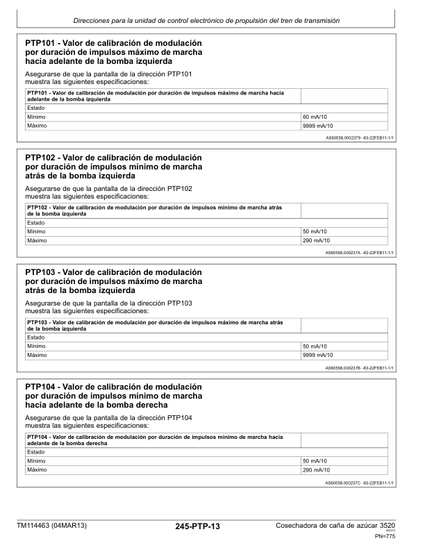 John Deere 3520 Sugarcane Harvester Diagnostic and Test Service Manual TM114463-13 ES - Image 16