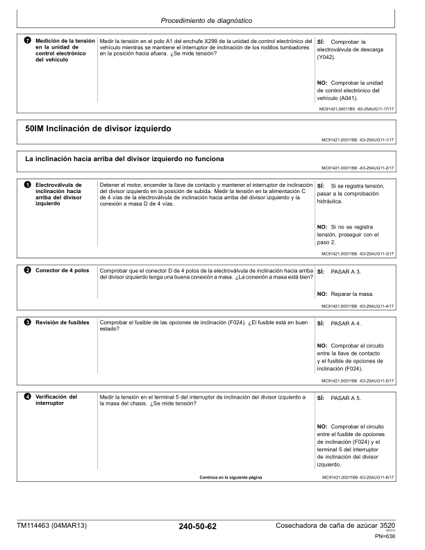 John Deere 3520 Sugarcane Harvester Diagnostic and Test Service Manual TM114463-13 ES - Image 13