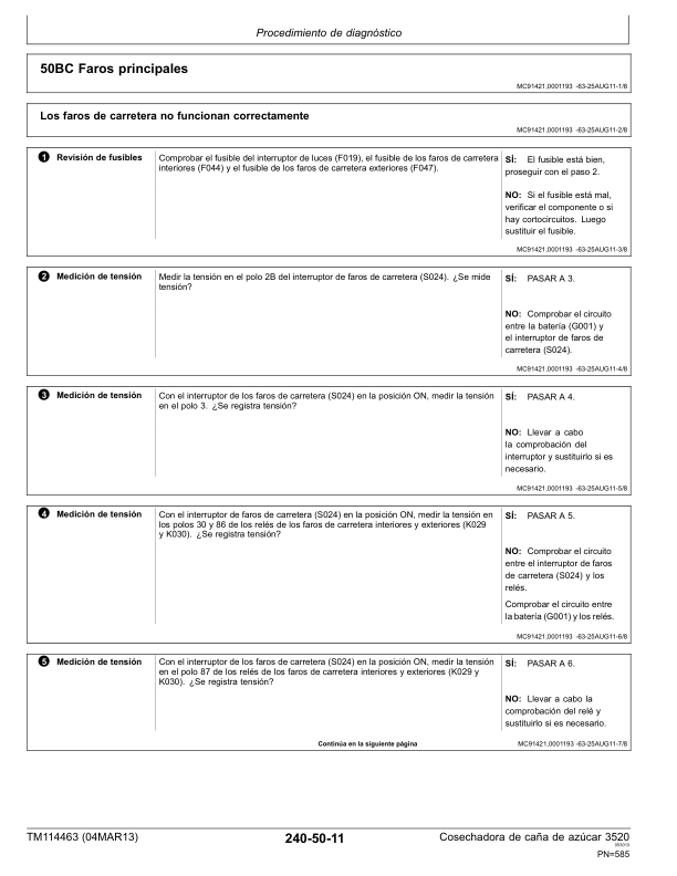 John Deere 3520 Sugarcane Harvester Diagnostic and Test Service Manual TM114463-13 ES - Image 12
