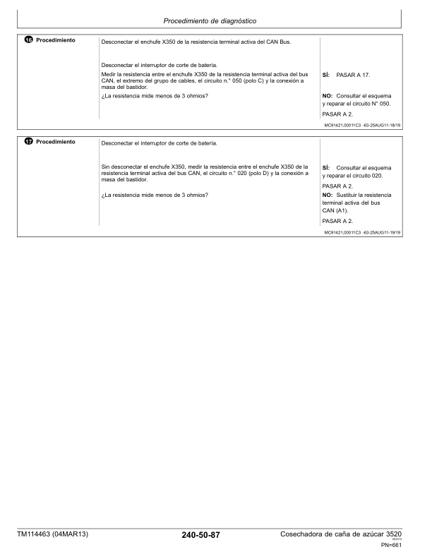 John Deere 3520 Sugarcane Harvester Diagnostic and Test Service Manual TM114463-13 ES - Image 14