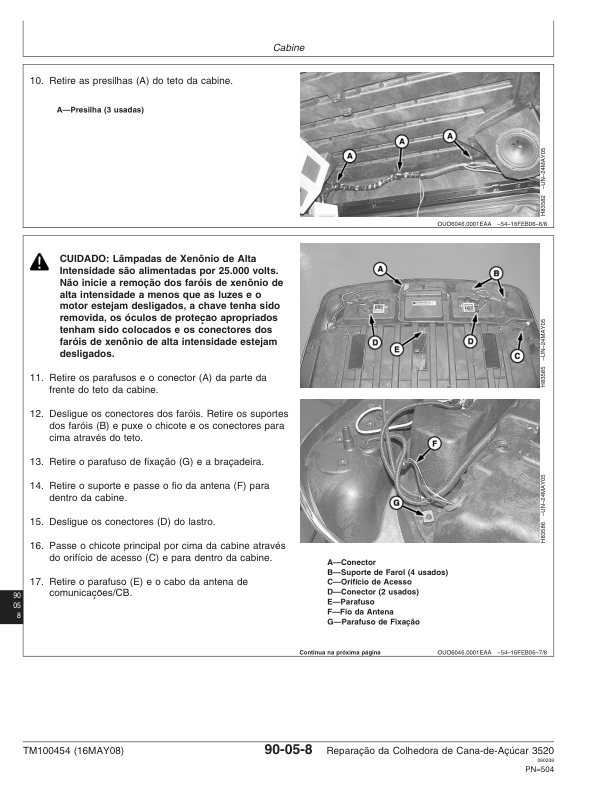 John Deere 3520 Sugarcane Harvester Repair Manual TM100454 PT - Image 17