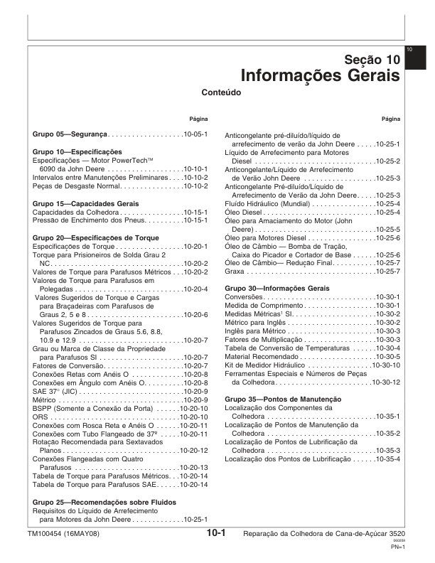 John Deere 3520 Sugarcane Harvester Repair Manual TM100454 PT - Image 7