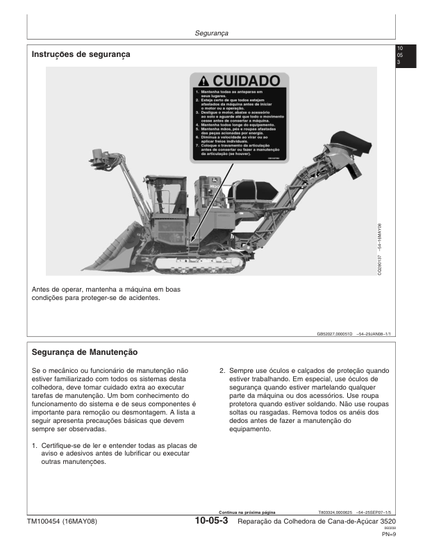 John Deere 3520 Sugarcane Harvester Repair Manual TM100454 PT - Image 4