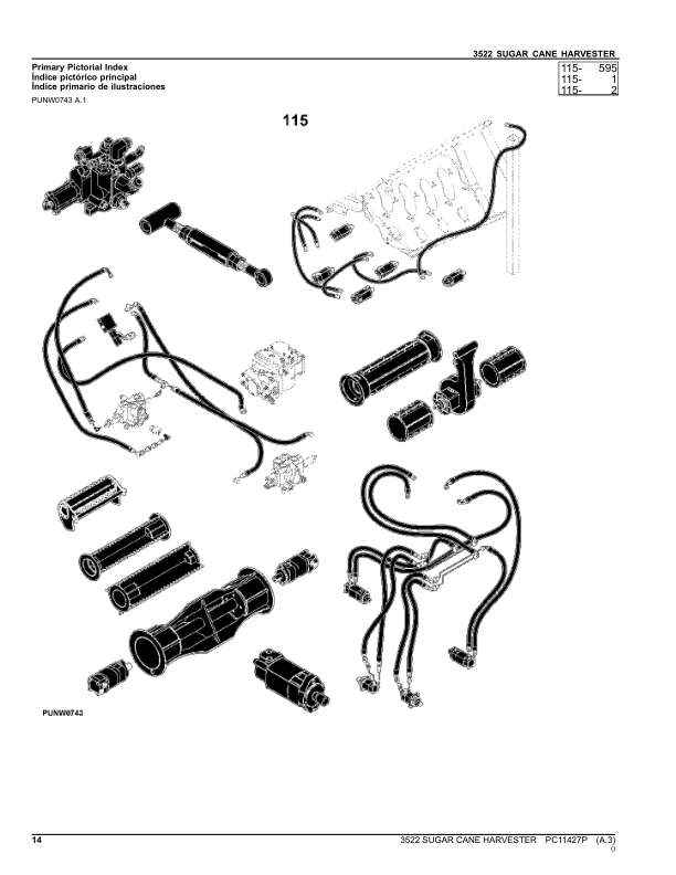 John Deere 3522 Sugarcane Harvester Parts Catalog PC11427P PT - Image 7