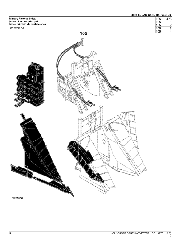 John Deere 3522 Sugarcane Harvester Parts Catalog PC11427P PT - Image 5