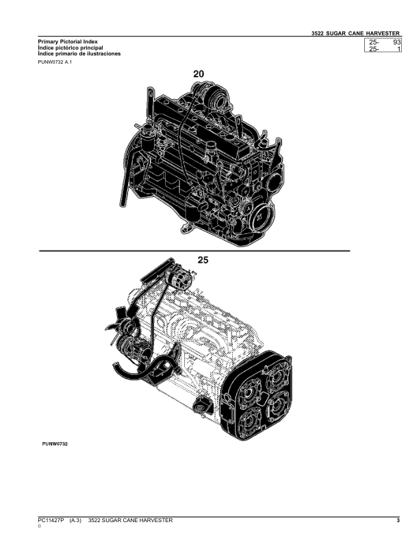 John Deere 3522 Sugarcane Harvester Parts Catalog PC11427P PT - Image 13