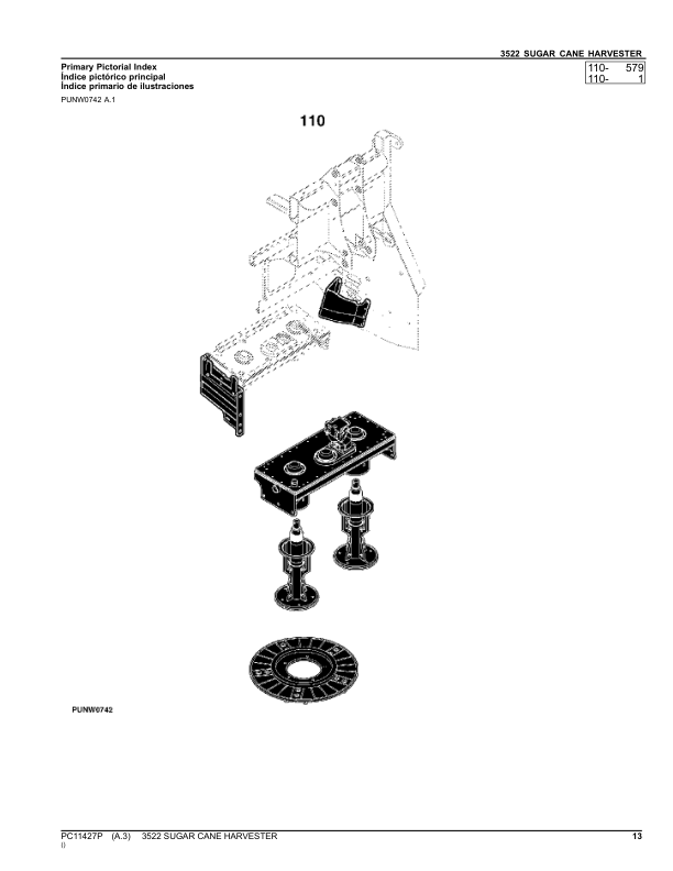 John Deere 3522 Sugarcane Harvester Parts Catalog PC11427P PT - Image 6
