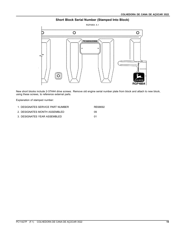 John Deere 3522 Sugarcane Harvester Parts Catalog PC11427P PT - Image 11