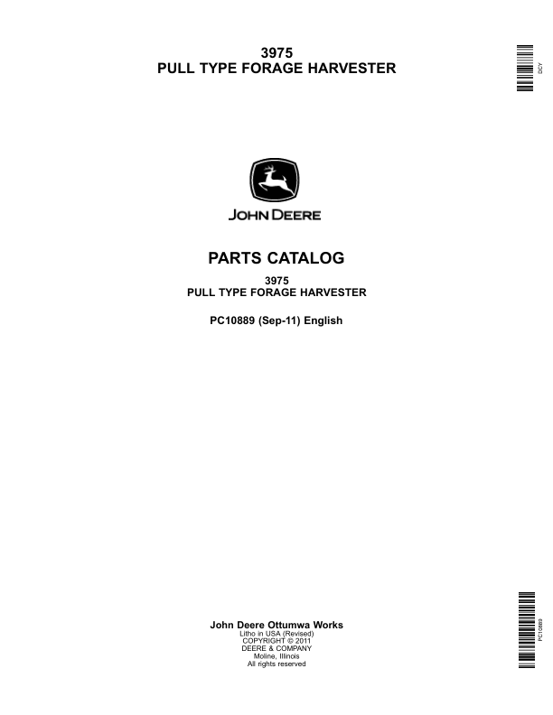 John Deere 3975 Pull Type Forage Harvester Parts Catalog PC10889 - Image 2