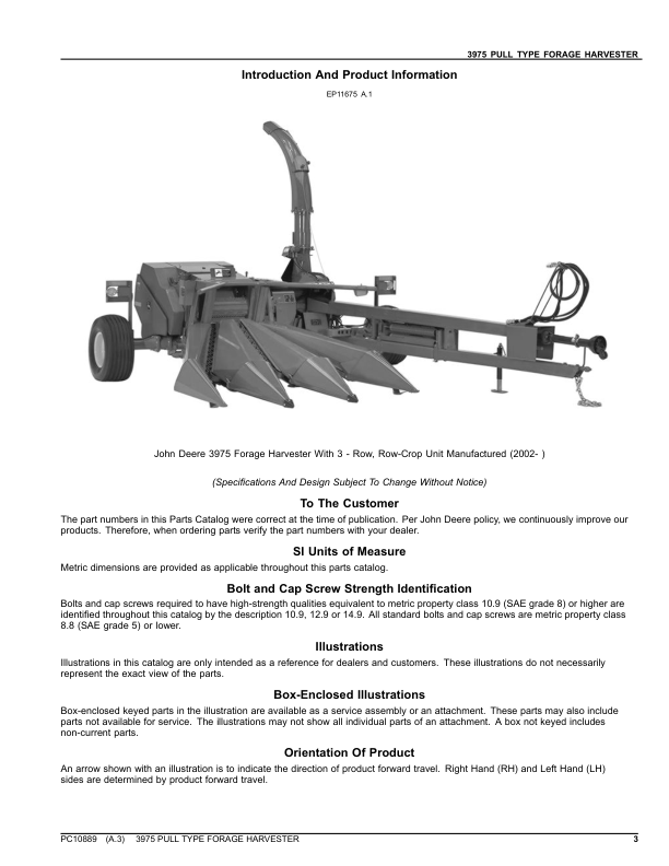 John Deere 3975 Pull Type Forage Harvester Parts Catalog PC10889 - Image 6