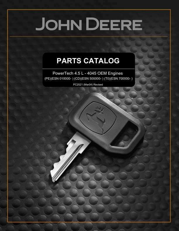 John Deere 4.5 L 4045 Engine Parts Catalog PC2521 - Image 2
