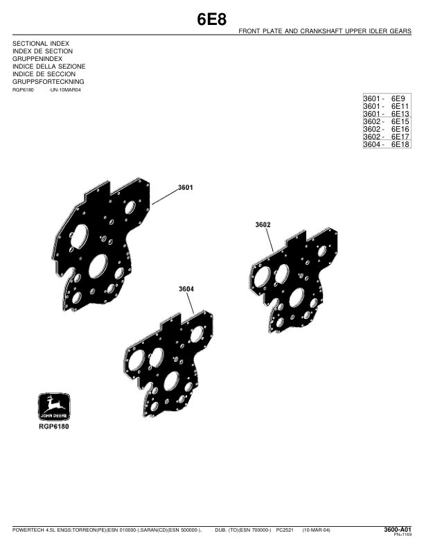 John Deere 4.5 L 4045 Engine Parts Catalog PC2521 - Image 13