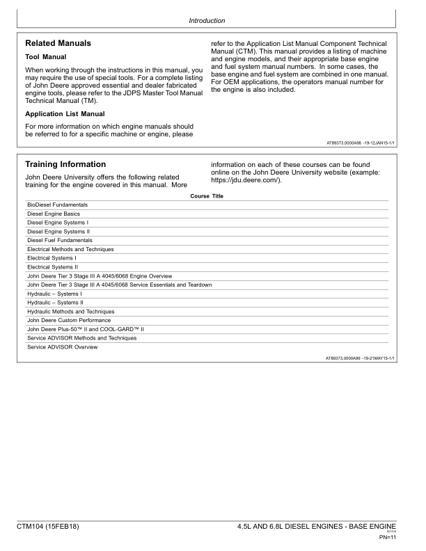 John Deere 4.5 L 6.8 L Base Engine Service Manual CTM104 - Image 4