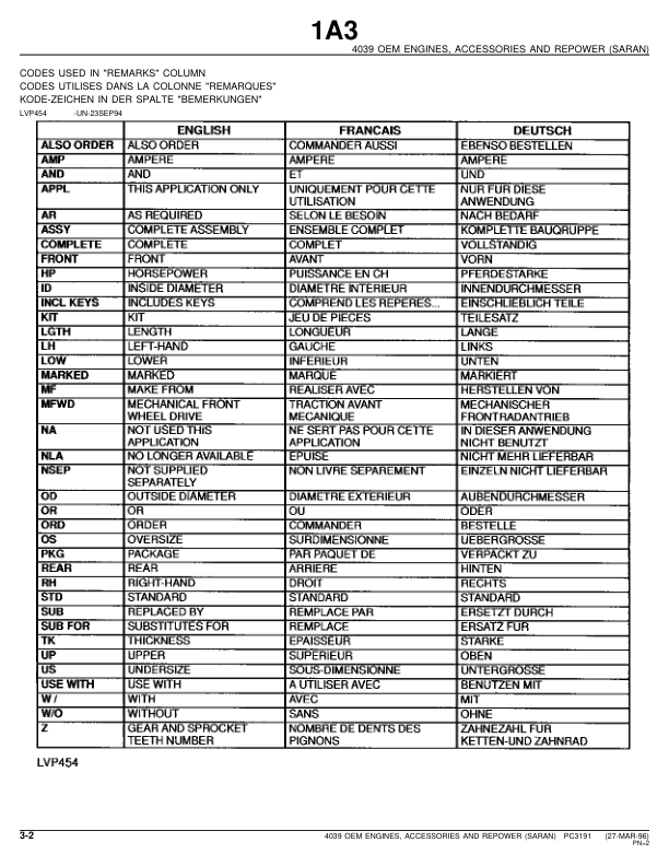 John Deere 4039 Engine Parts Catalog PC3191 - Image 8