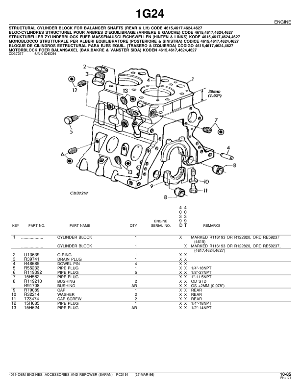 John Deere 4039 Engine Parts Catalog PC3191 - Image 15