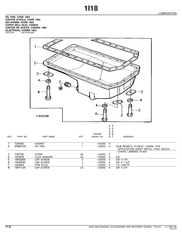 John Deere 4039 Engine Parts Catalog PC3191 - Image 16