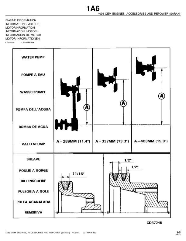 John Deere 4039 Engine Parts Catalog PC3191 - Image 11