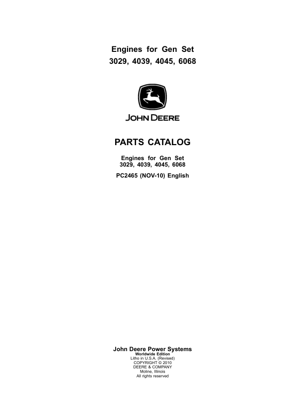 John Deere 4045 3029 6068 TF HF DF Series Engine Parts Catalog PC2465 - Image 12