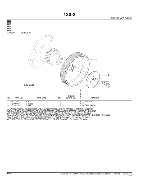 John Deere 4045 3029 6068 TF HF DF Series Engine Parts Catalog PC2465 - Image 23