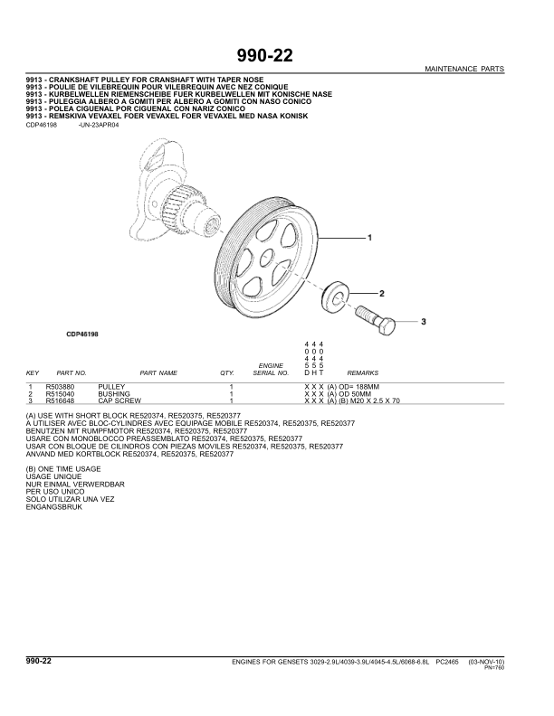 John Deere 4045 3029 6068 TF HF DF Series Engine Parts Catalog PC2465 - Image 24