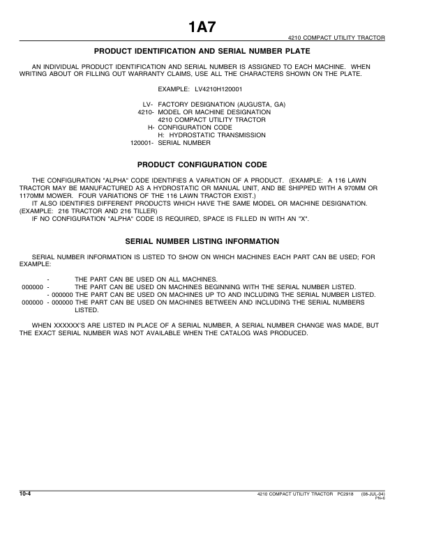 John Deere 4210 Tractor Parts Catalog PC2918 - Image 21