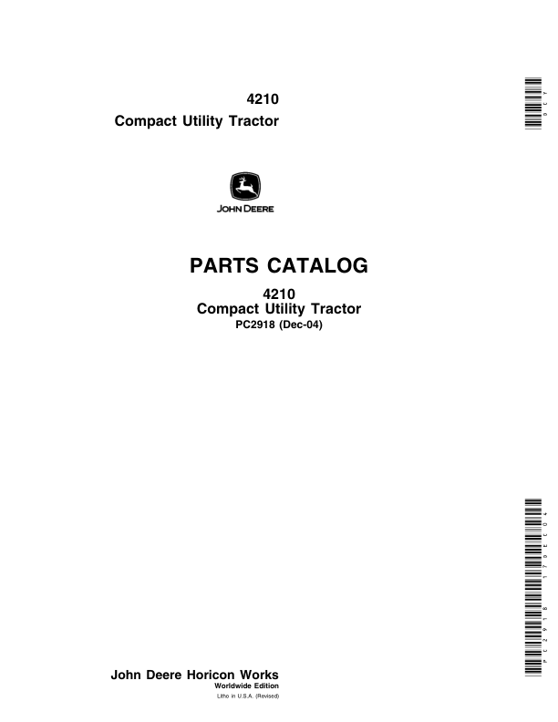 John Deere 4210 Tractor Parts Catalog PC2918 - Image 2
