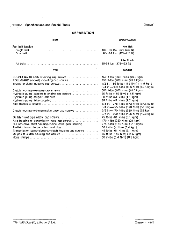 John Deere 4440 Tractor Service Manual TM1182 - Image 3