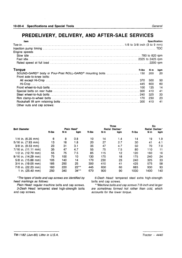 John Deere 4440 Tractor Service Manual TM1182 - Image 9