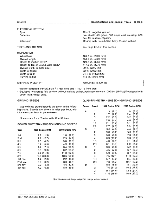 John Deere 4440 Tractor Service Manual TM1182 - Image 8
