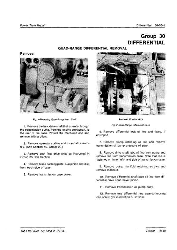 John Deere 4440 Tractor Service Manual TM1182 - Image 14