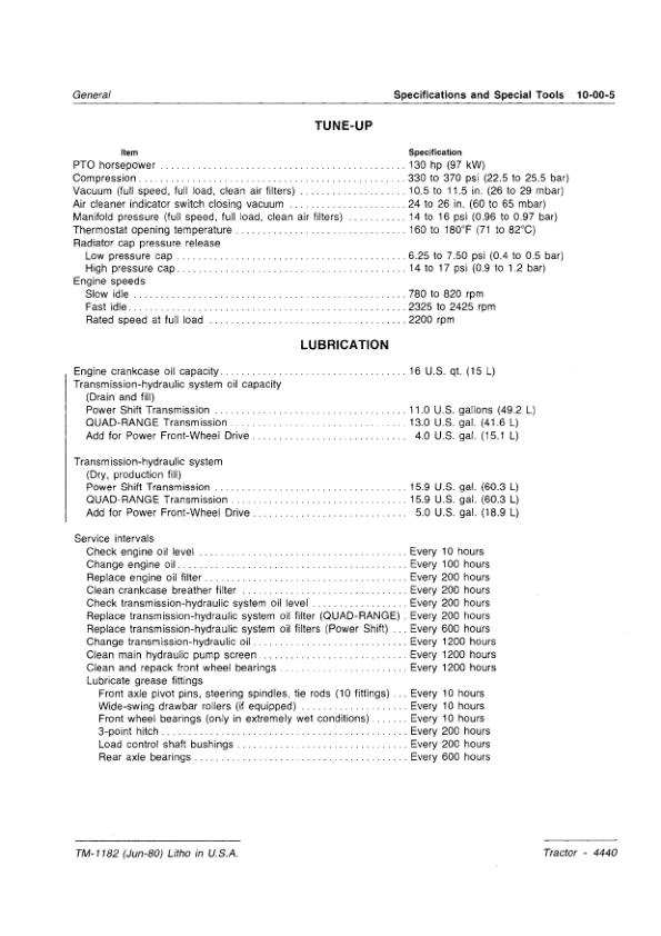 John Deere 4440 Tractor Service Manual TM1182 - Image 10
