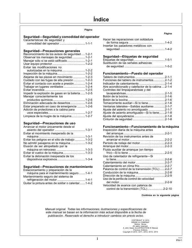 John Deere 450J 550J 650J Bulldozer Operators Manual OMT227286-A5 ES - Image 3