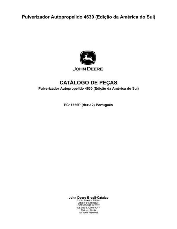 John Deere 4630 Sprayer Parts Catalog PC11756P-12 PT - Image 2