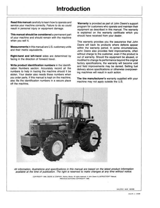 John Deere 4650 4850 Tractor Operators Manual OMRW16854-G8 - Image 3