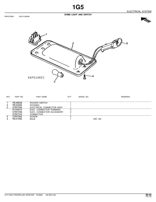 John Deere 4710 Sprayer Parts Catalog 2000- PC2829 - Image 5