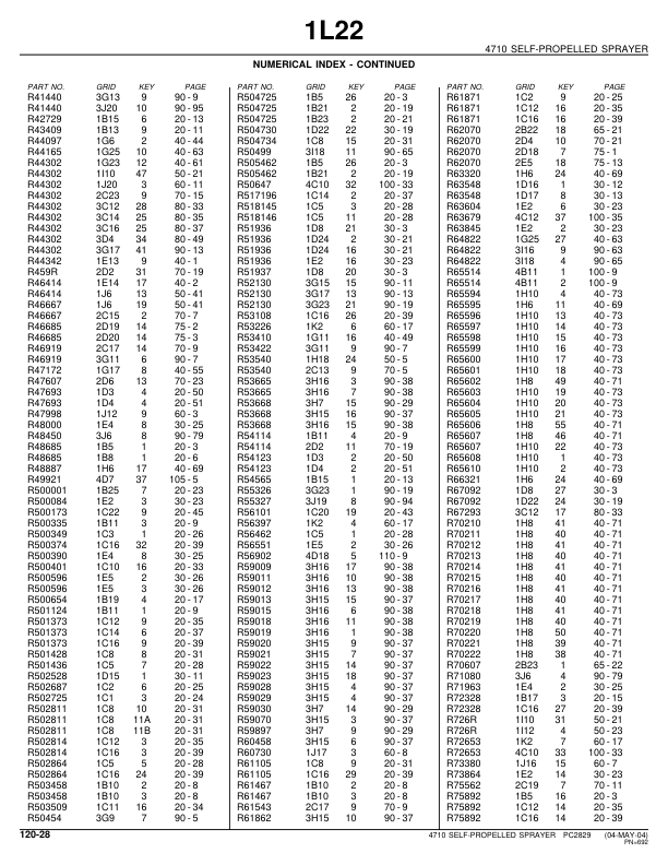 John Deere 4710 Sprayer Parts Catalog 2000- PC2829 - Image 10