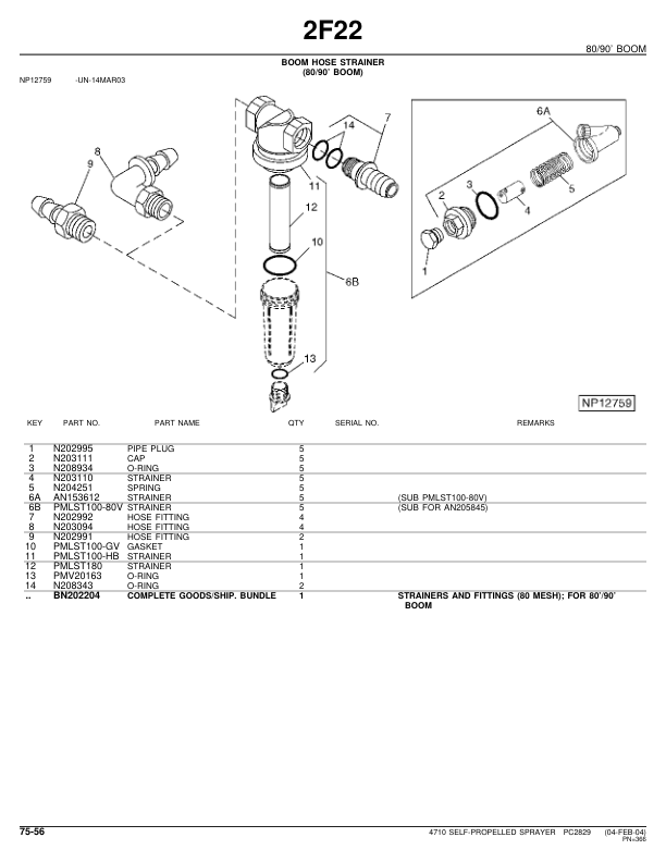 John Deere 4710 Sprayer Parts Catalog 2000- PC2829 - Image 7