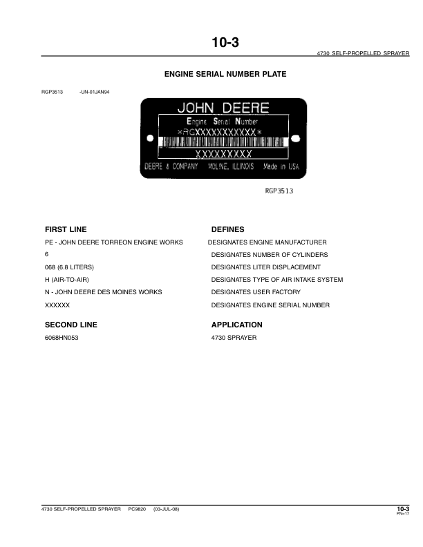 John Deere 4730 Sprayer Parts Catalog PC9820 - Image 11