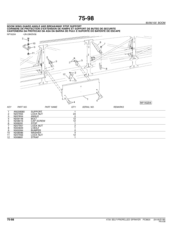 John Deere 4730 Sprayer Parts Catalog PC9820 - Image 22