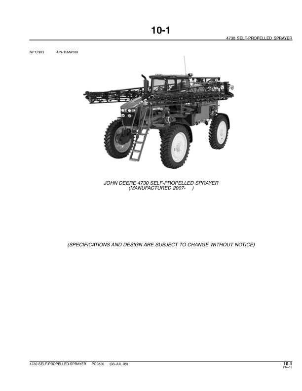 John Deere 4730 Sprayer Parts Catalog PC9820 - Image 9