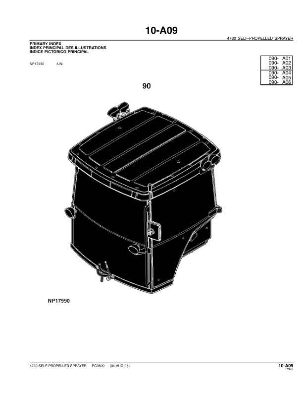 John Deere 4730 Sprayer Parts Catalog PC9820 - Image 4