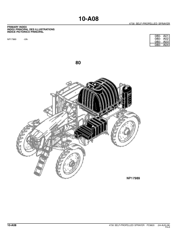 John Deere 4730 Sprayer Parts Catalog PC9820 - Image 3