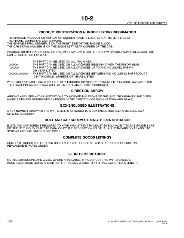 John Deere 4730 Sprayer Parts Catalog PC9820 - Image 10