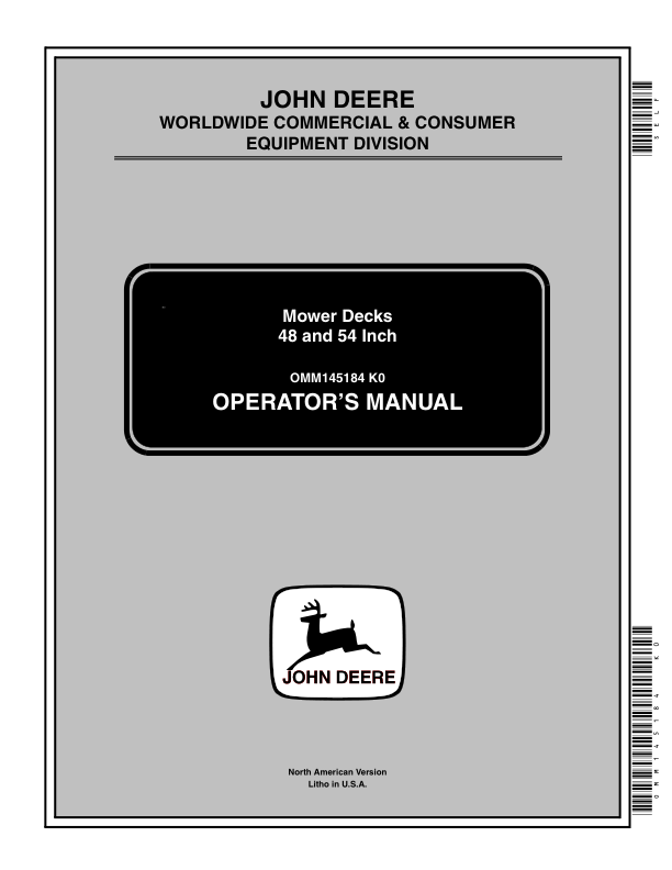 John Deere 48 and 54 Inch Mower Decks Operators Manual OMM145184-k) - Image 2