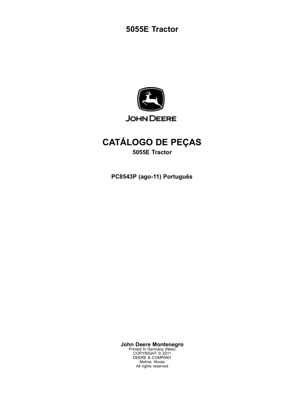 John Deere 5055E Tractor Parts Catalog PC8543P-11 PT - Image 2