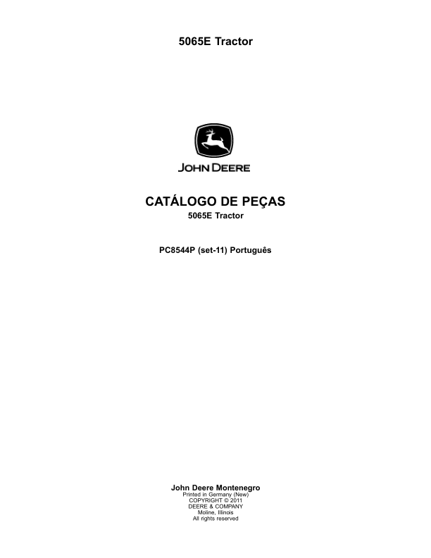 John Deere 5065E Tractor Parts Catalog PC8544P PT - Image 2